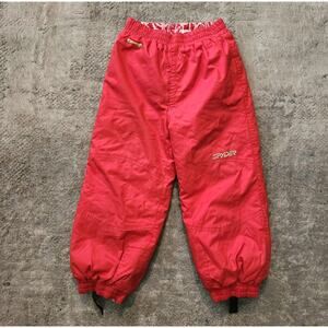 Spyder Kids Size 5 Ski Snow Pants Red Insulated Reversible